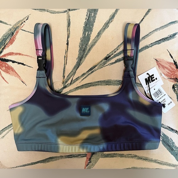 Melody Ehsani NWT Multicolor Camo Sports Bra & Buckle Straps Size Large - Picture 1 of 5